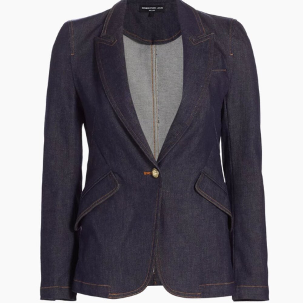 Generation Love Ollie Sheen Denim Blazer Size XS